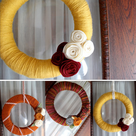 yarn wreath tutorial, yarn wreath etsy, yarn wreath handmade