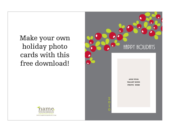 free printable downloadable holiday card, photo greeting card