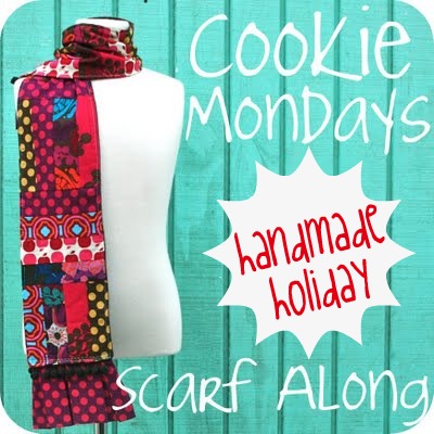scarf along with cookie mondays, handmade holidays, tutorial