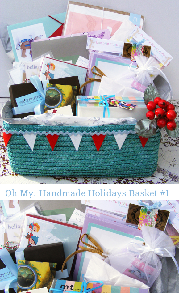 oh my handmade holidays giveaway, designer gift baskets