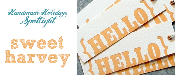 sweet harvey letterpress and illustration, handmade holidays spotlight