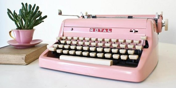 vintage pink typewriter, modish, jena coray, small business marketing