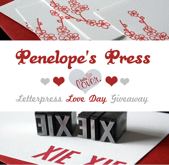 penelope's press, letterpress giveaway, letterpress stationery, letterpress love