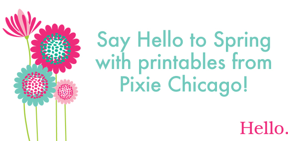 free printable notecard, free download note card, spring printable, Pixie Chicago