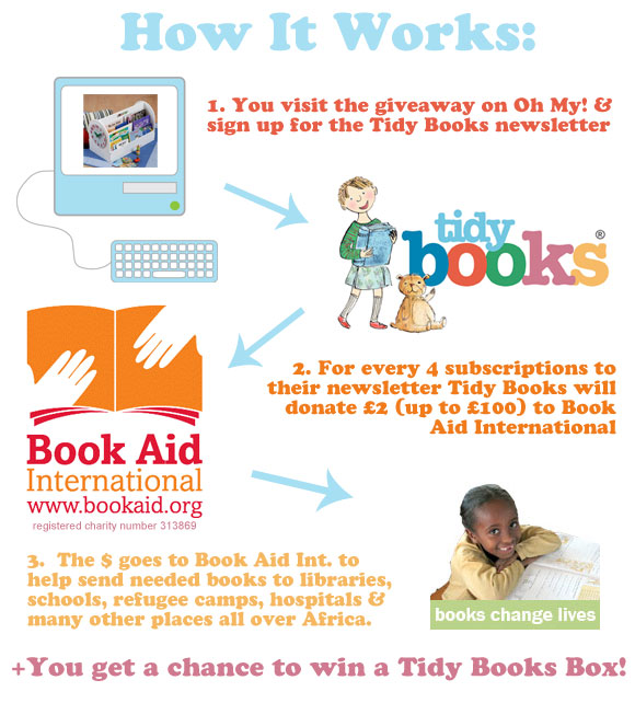 tidy books, book aid international, childrens bookcases, childrens storage