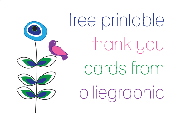 olliegraphic, free download, free printable, thank you cards, printable thank you card