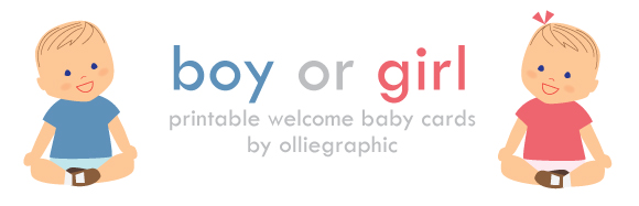 olliegraphic, welcome baby printable cards, baby shower free printable, meg bartholomy