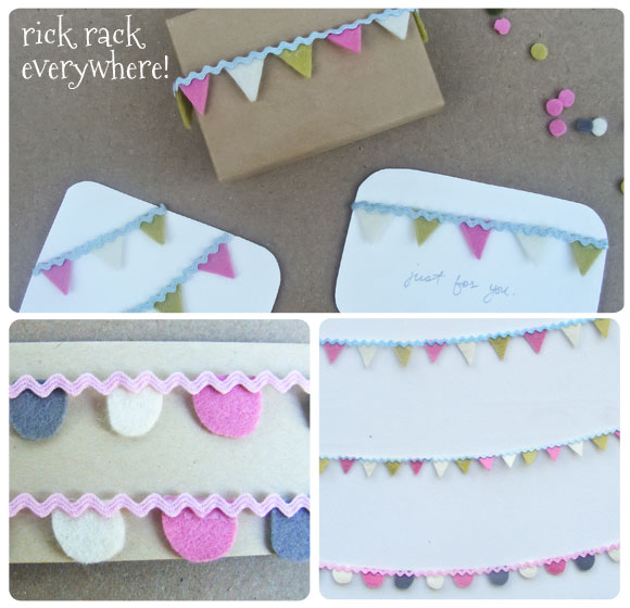 rick rack bunting tutorial, mini bunting tutorial, cupcake bunting, felt bunting, felt garland