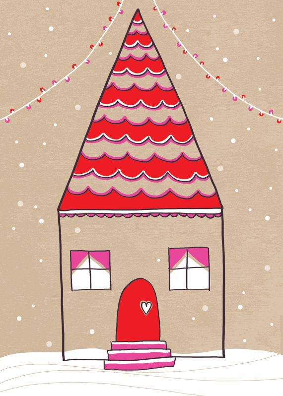 holiday house mini print by Rachael Novak of Shore Society