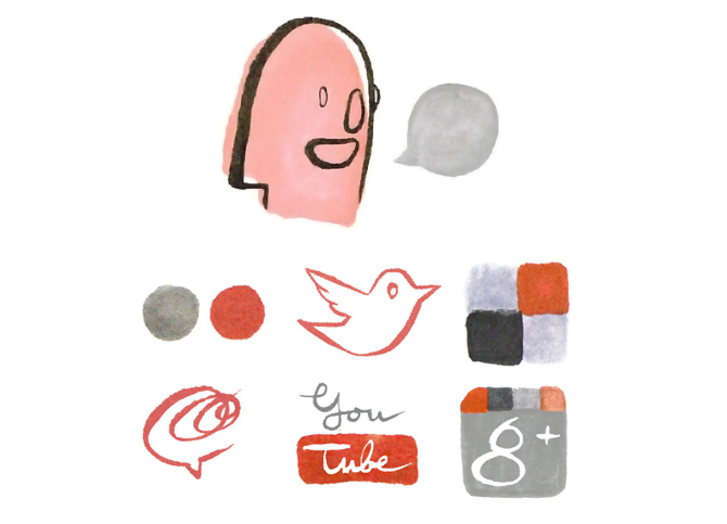 illustrated social media icons by tiff chow for her personal blog