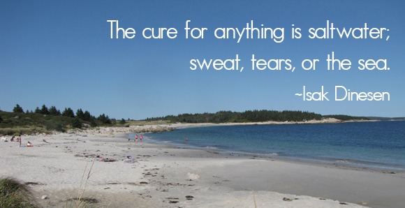 The cure for anything is saltwater; sweat, tears or the sea ~Isak Dinesen, oh my handmade